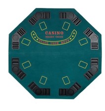 48" Foldable Poker Table Top, 8-Player Texas Traveller Wood Table Top Poker Layo