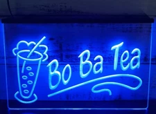 Boba Bo Ba Tea Open LED Neon Light Sign Bar Pub Cafe Signage Shop Wall Décor