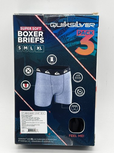 NEW 3 PACK MEN'S QUICKSILVER SUPER SOFT BOXER BRIEFS FLY FRONT S/M/L TAG FREE - Picture 21 of 27