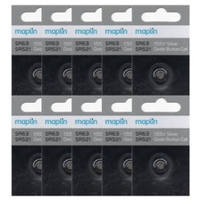 10 X Maplin SR63 SR521 1.55V Silver Oxide Button Cell Batteries Bulk Buy Job Lot