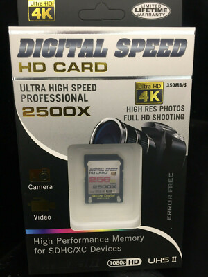 The Best Digital Speed Memory 256GB  2500X Professional High Speed 350MB/s SDHC)
