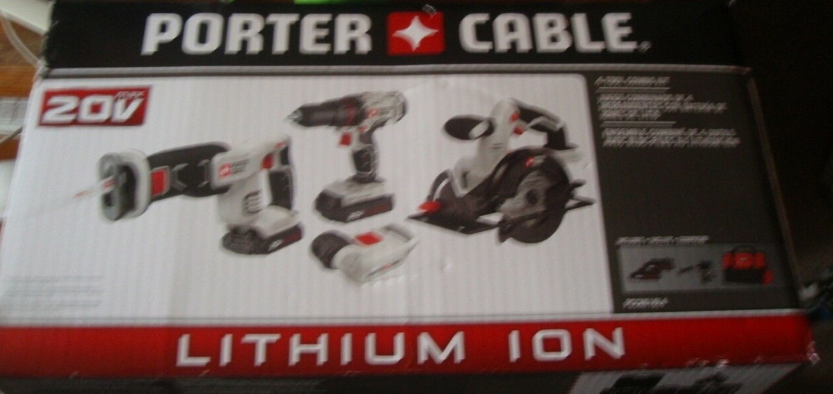 Porter Cable #PCCK616L4 20V MAX Cordless Tool Combo Kit New