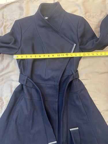 NWOT Ted Baker London Roseika Flared Wool Blend Coat in Dark Blue Size 1 - Picture 10 of 10