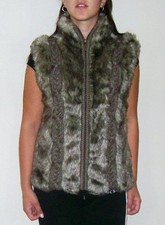 "kenar" Faux Fur Sweater Vest, Sleeveless Jacket, Size M