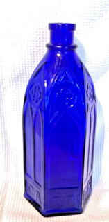 VINTAGE CARTERS “CATHEDRAL” COBALT BLUE INK BOTTLE QT EXCELLENT!