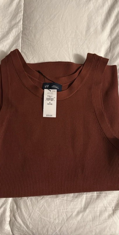 New w/tag Ribbed Midi Dress. Petite Small. Brown. GAP