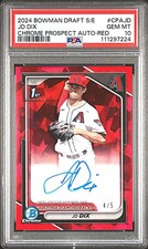 2024 Bowman Draft Sapphire JD Dix #/5 Red Refractor Auto PSA 10 🔥 ☢️