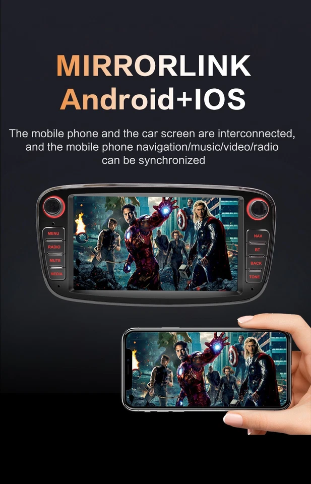 Android 13 Carplay 2+64G Für Ford Focus MK2 2008-11 Autoradio Bluetooth GPS NAVI - Bild 4 von 4