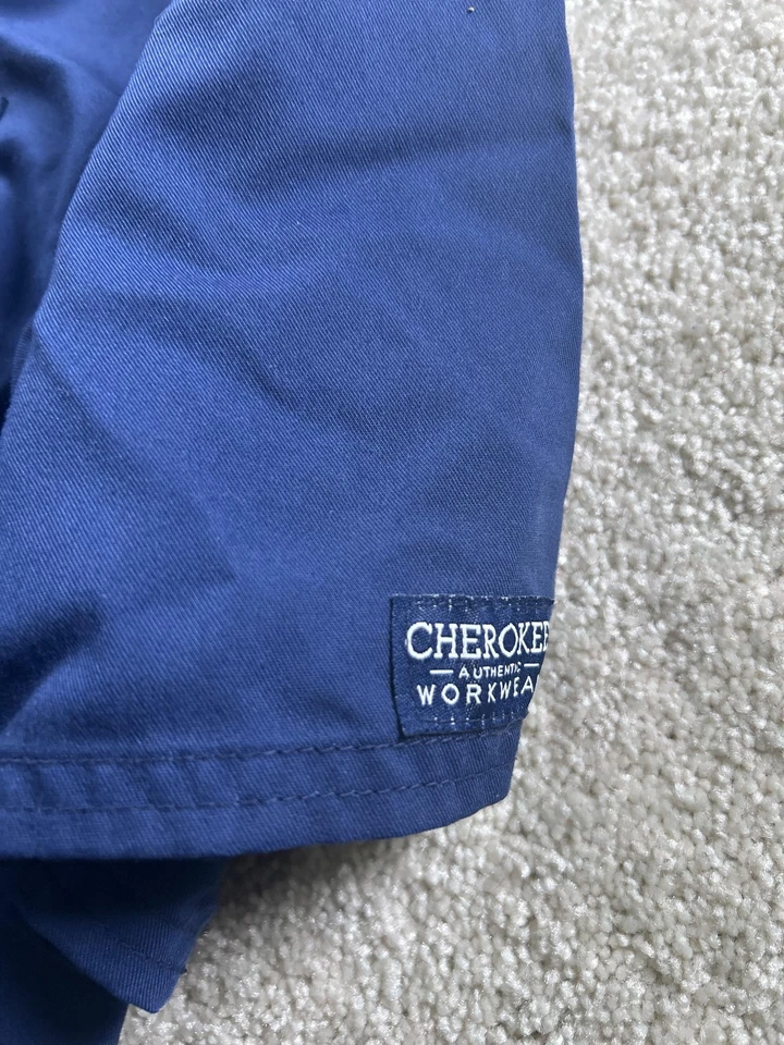 Blusa Médica Cherokee Workwear Revolution para Hombres 2XL Azul Marino Cuello en V Bolsillo Elástico Foto 4 de 4