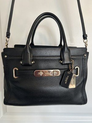 COACH Swagger 27 All Leather Black 2Way Shoulder/Crossbody Bag
