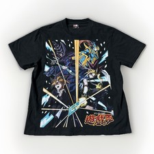 VTG Style Yu-Gi-Oh T Shirt 90s Anime Manga Graphic Dark Magician LARGE AOP Y2K