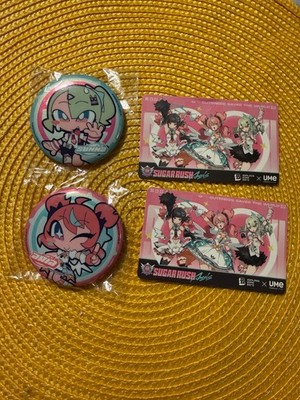 Zenless Zone Zero ZZZ x Tume Tea Sunna + Aria Buttons with Cards