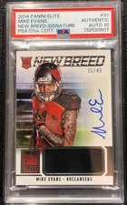 2014 PANINI ELITE MIKE EVANS, #31, AUTO, ROOKIE, JERSEY, NEW BREED, SERIAL#21/49