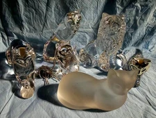Lo Of 6 Retired Lenox Crystal Cats