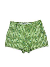 579 Women's VTG 90s Green Mod Floral Mini Stretch Shorts 5