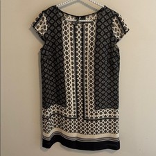 Mango Black and Cream Patterned Dress size medium