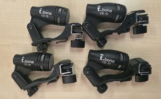4er Set t.bone CD 55 Drum Mikrofone. Geeignet für Snare Drums & Toms