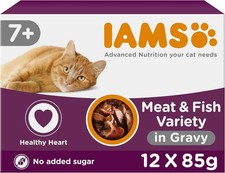 IAMS Senior Wet Cat Food Land & Sea in Gravy 12 x 85g 1 count (Pack of 12)  6.37 per kilo