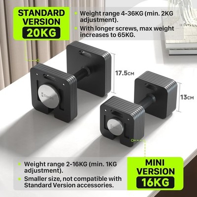 Eisenlink Adjustable Dumbbell 4-36kg Weight Set - Single 20kg