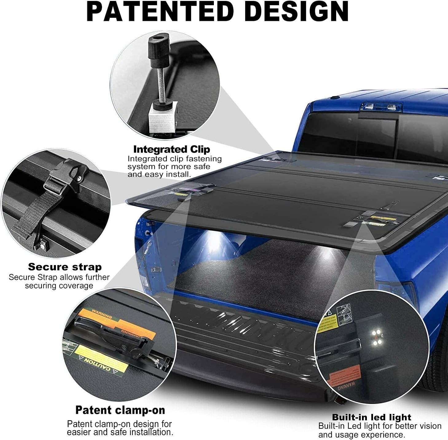 OSIAS Tri-Fold Hard Truck Bed Tonneau Cover On Top Compatible for 2005-2025 Niss