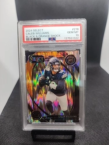 2024 PANINI SELECT BLACK & ORANGE SHOCK #216 CALEB WILLIAMS ROOKIE RC PSA 10