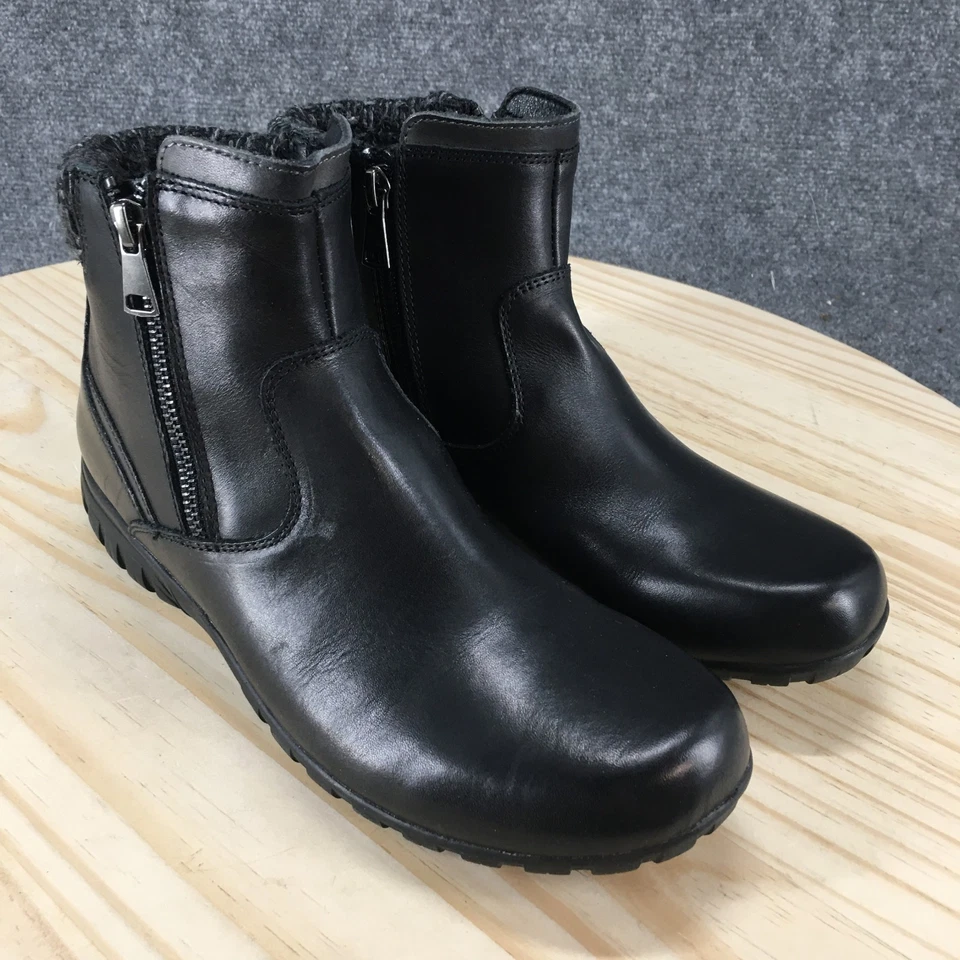 Botas Propet para mujer 9 AA Delaney botín al tobillo cuero negro punta redonda WFV055L Foto 3 de 4