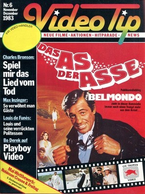 VIDEO TIP,  Nov/Dez/1983:  Cover : DAS AS DER ASSE, BELMONDO, CHARLES BRONSON