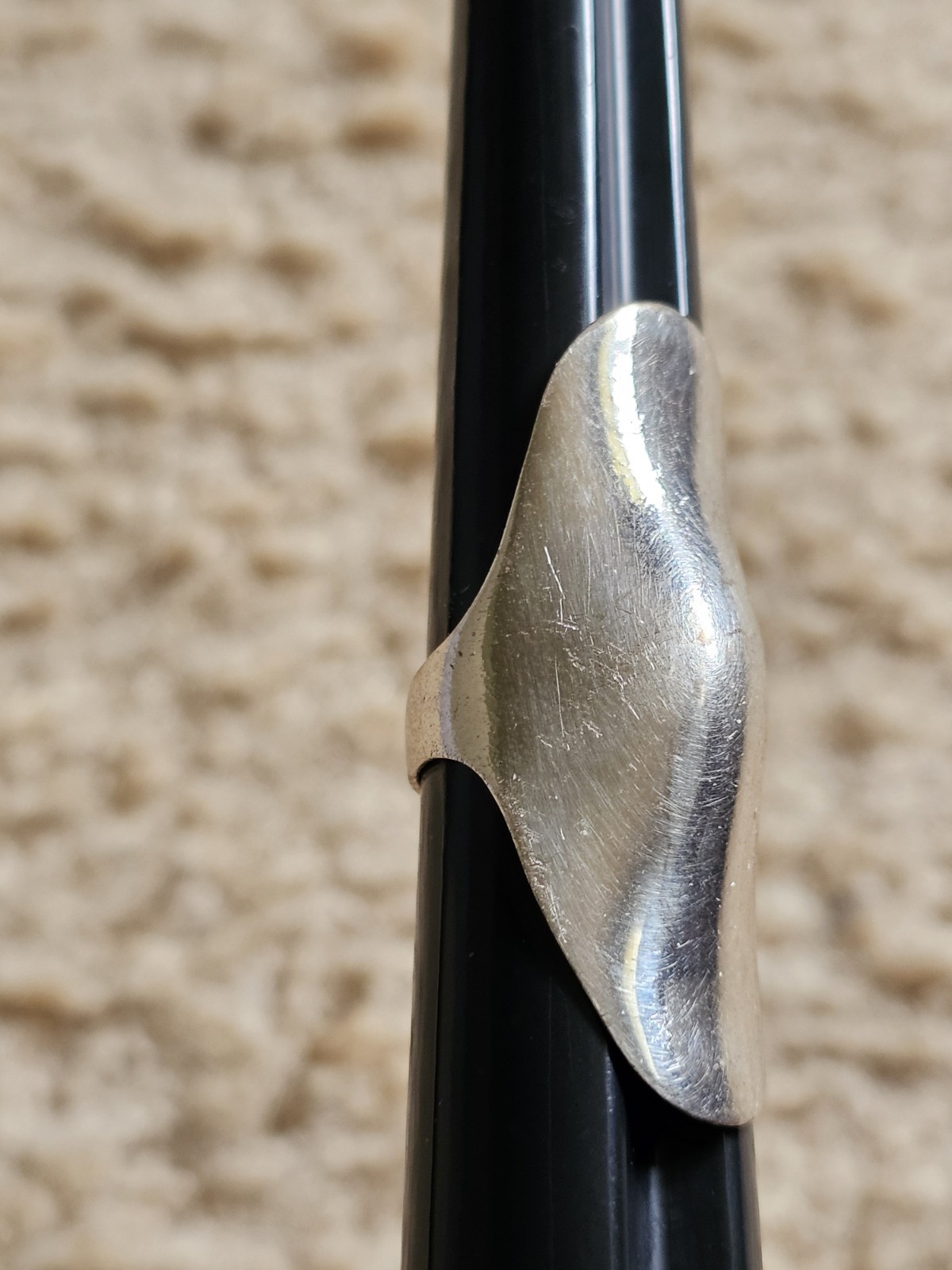 Shield Ring, Size 7, Silver Colored Statement Ring - image 2