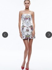 Alice and Olivia Velia Strapless Lantern Mini Dress