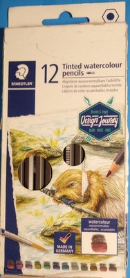STAEDTLER 12 TINTED WATERCOLOR PENCILS - Artist Quality New Sealed Set
