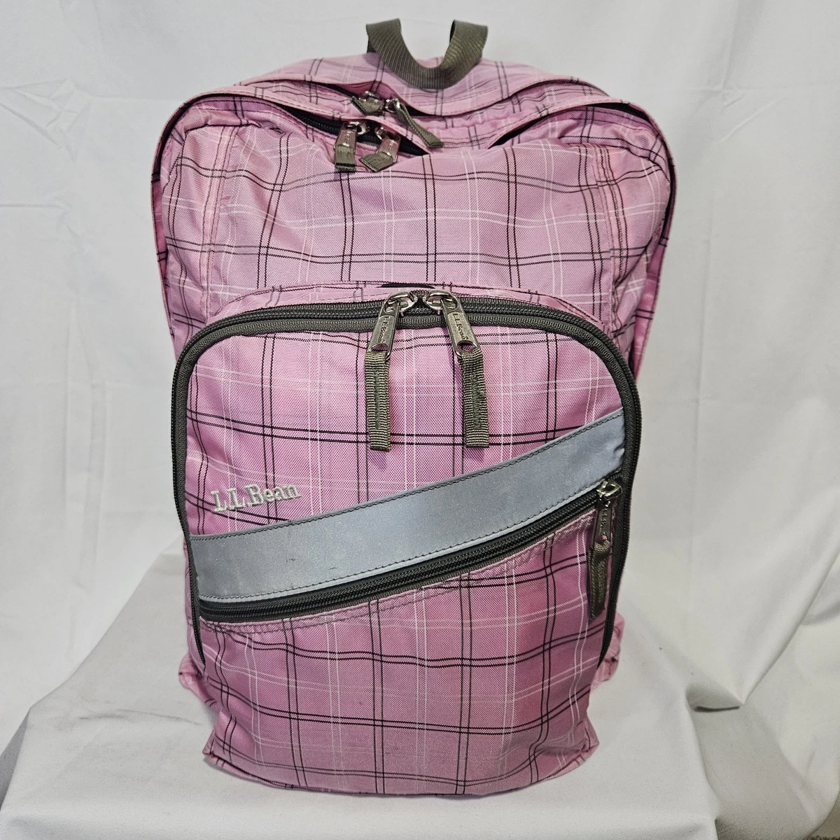 LL Bean Rolling Backpack Pink Butterfly 18x14x8\