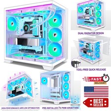 High-Performance F600 PC Case with Panoramic Glass & 7 Pre-Installed ARGB Fans