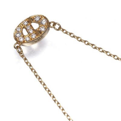 Auth Christian Dior Necklace Diamond Logo 18K 750 Yellow Gold | eBay