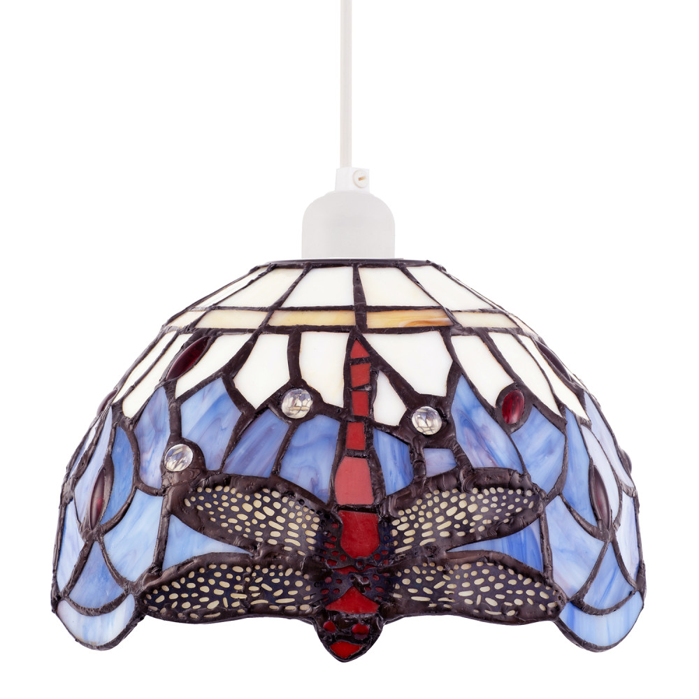 Lavender Purple Toned Stained Glass Dragonfly Tiffany Pendant Shade by Happy ...