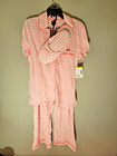 Womens cotton pajamas top and bottom set with slippers,  size Medium