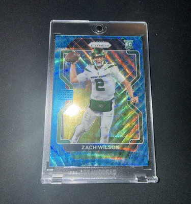 Panini Prizm 2021 Zach Wilson Jets RC Blue Wave Prizm #332 /199