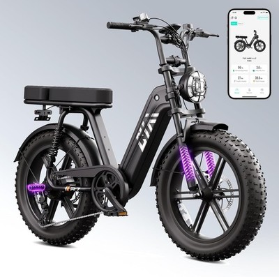 TST 20'' Fat Tire Electric Bike Adults 1500W Peak 60 Miles E Bike E-Mountain Bike
