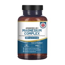 Magnesium Gly*cinate Complex 4 in 1 - 1866mg 90 Vegan Capsules Sleep Energy G14 1.31 per thousand milligrams