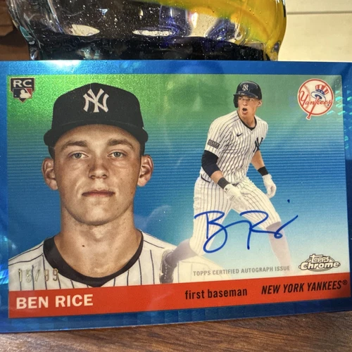 Topps 2025 Chrome Platinum Ben Rice Yankees RC Auto CPA-BR Serial Numbered 15/99
