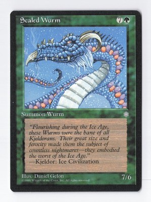 Scaled Wurm Ice Age MTG Vintage Magic the Gathering Card LP/NM