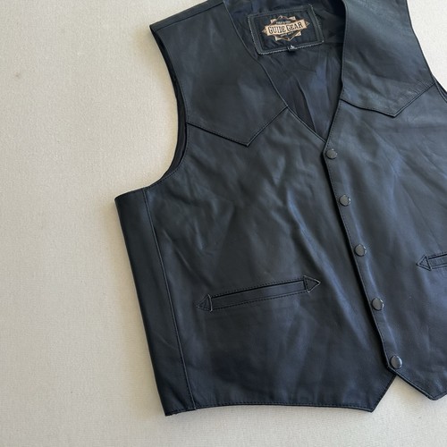 Guide Gear Leather Vest Mens Large Field Tested Conceal Carry Black Motorcycle - Picture 11 of 22