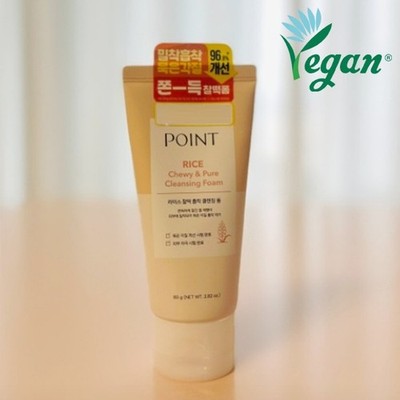 POINT Rice Chewy & Pure Cleansing Foam 80g Dead Skin Cells Cleanser KOREAN Vegan