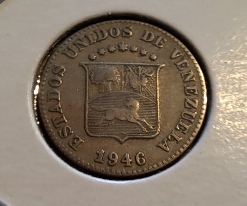 1946, Vintage, Higher Grade, Venezuela 5 Centimos Coin - Picture 1 of 2