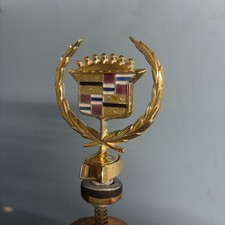 1980-92 Cadillac Deville Brougham Hood Ornament Header Emblem 24k Gold Plated