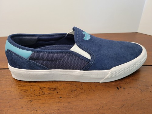 Adidas Shmoofoil Mens Navy Suede Slip On Skateboarding Shoes Ghost Sz 10 - Picture 11 of 12
