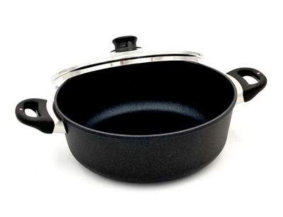 Swiss Diamond Antihaft-Bräter Kasserolle mit Glasdeckel 28cm 5 Liter XD6928IC
