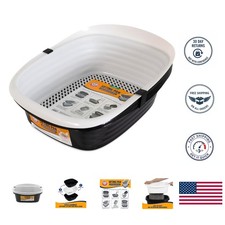 Large Sifting Cat Litter Box with Microban Protection - Scoop-Free Design