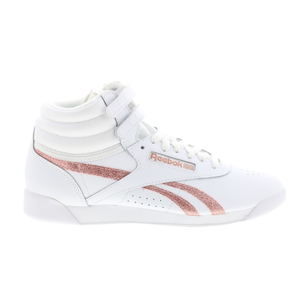 Reebok Freestyle F/S HI Womens White Leather Lifestyle Sneakers