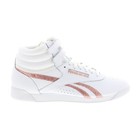 Reebok Freestyle F/S HI Womens White Leather Lifestyle Sneakers Shoes