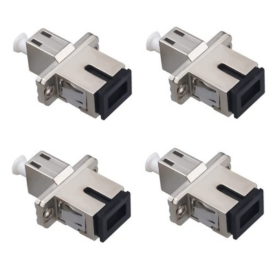 4 Pack SC to LC Female to Female Fiber Optic Adapter Simplex Hybrid Connector